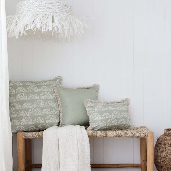 Cushion Cover-Coastal Fringe-Rainbows-Sage