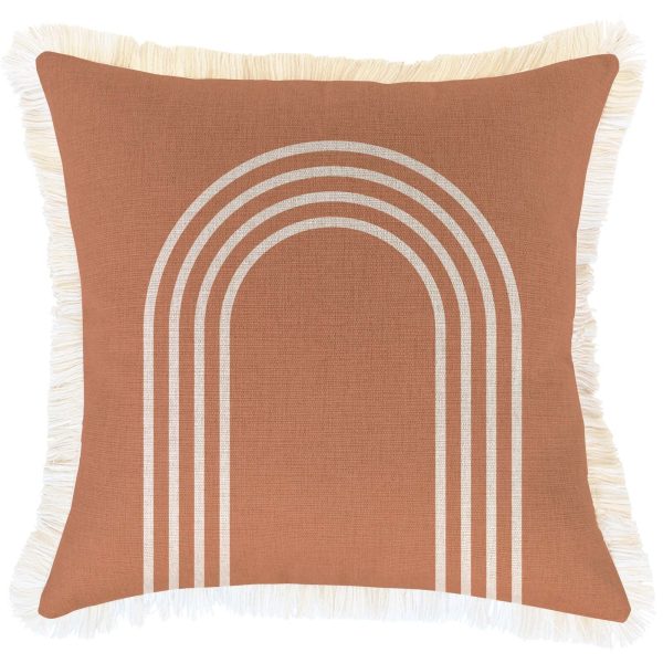 Cushion Cover-Coastal Fringe-Arch-Clay
