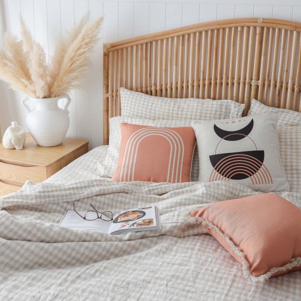 Cushion Cover-Coastal Fringe-Solid-Clay