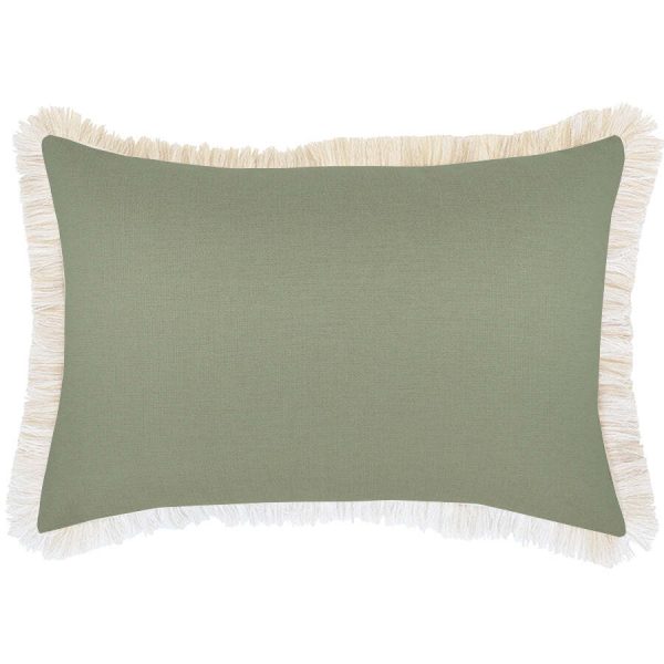 Cushion Cover-Coastal Fringe-Solid-Sage
