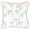 Cushion Cover-Coastal Fringe-Tall-Palms-Mint