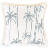 Cushion Cover-Coastal Fringe-Tall-Palms-Smoke