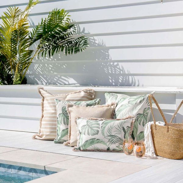 Cushion Cover-Coastal Fringe Natural-Palm Cove Beige