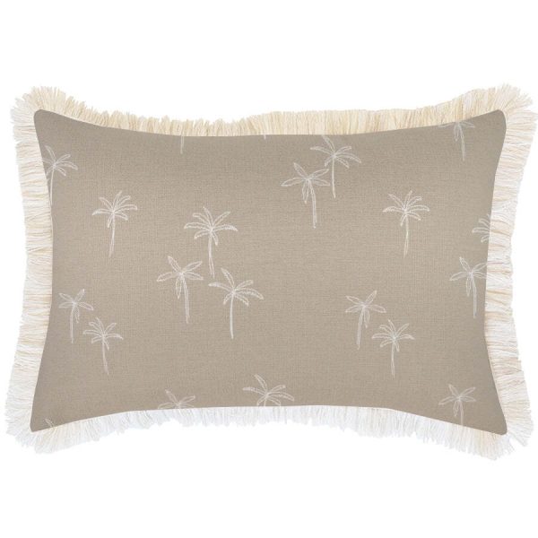 Cushion Cover-Coastal Fringe Natural-Palm Cove Beige