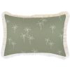 Cushion Cover-Coastal Fringe Natural-Palm Cove Sage