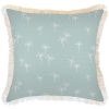 Cushion Cover-Coastal Fringe Natural-Palm Cove Seafoam