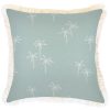 Cushion Cover-Coastal Fringe Natural-Palm Cove Seafoam