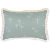 Cushion Cover-Coastal Fringe Natural-Palm Cove Seafoam