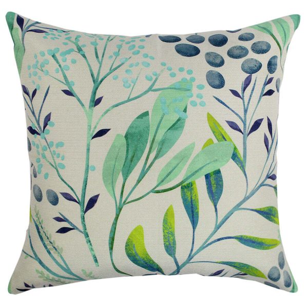 Cushion Cover-Watercolour Branches Sided-No Piping-45cm x 45cm