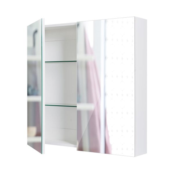 La Bella Bathroom Mirror Cabinet Wall Twin Door Shaving Storage