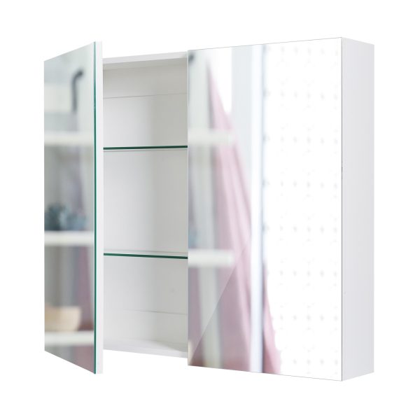 La Bella Bathroom Mirror Cabinet Wall Twin Door Shaving Storage