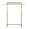 Meoktong Clothes Rack Coat Stand Hanging Adjustable Rollable Steel