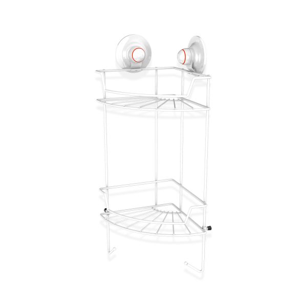 PowerLoc Double Corner Shelf Removable Suction Small