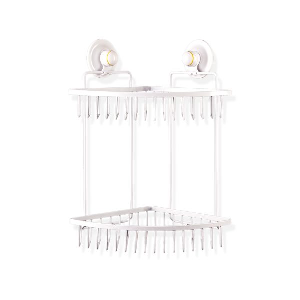 KiahLoc Double Corner Shelf Removable Suction