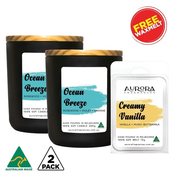 Aurora Soy Candle Australian Made 300g 2 Pack
