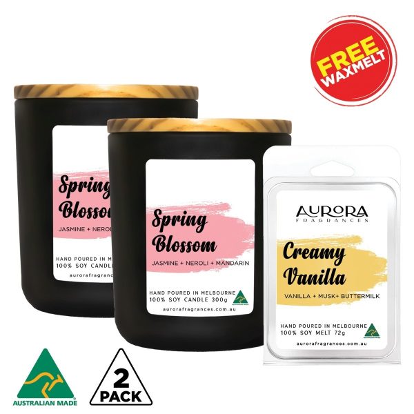 Aurora Soy Candle Australian Made 300g 2 Pack