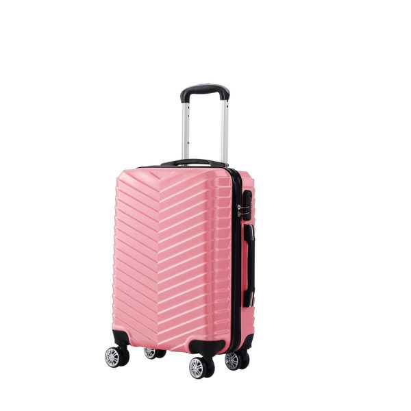 Luggage Suitcase Trolley Travel Packing Lock Hard Shell – 56 x 36 x 26 cm, Black