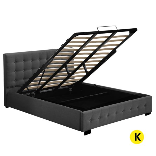 Allendale Bed Frame Base With Gas Lift Platform Fabric