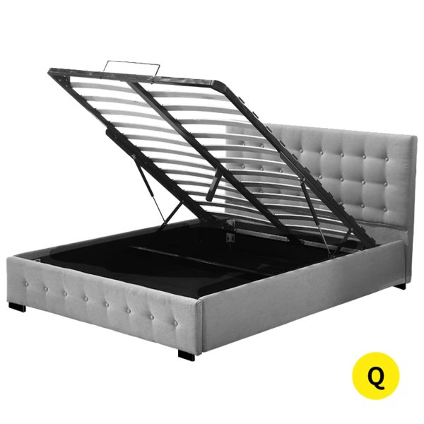 Allendale Bed Frame Base With Gas Lift Platform Fabric