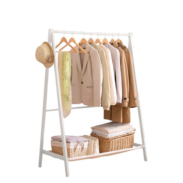 Clothes Stand Garment Dyring Rack Hanger Organiser Wooden Free Standing