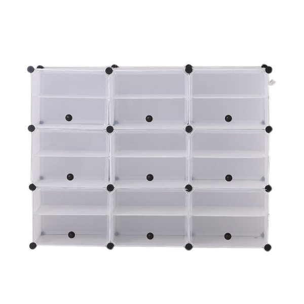Cube Cabinet Shoe Storage Cabinet Organiser Shelf Stackable DIY 3 Column