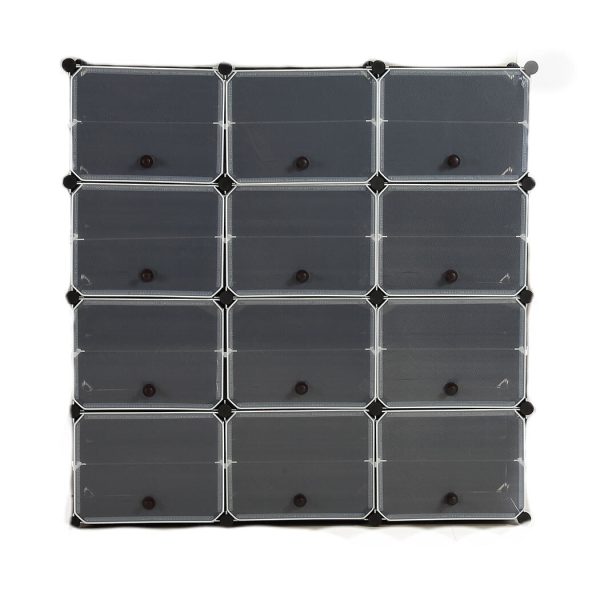 Cube Cabinet Shoe Storage Cabinet Organiser Shelf Stackable DIY 3 Column