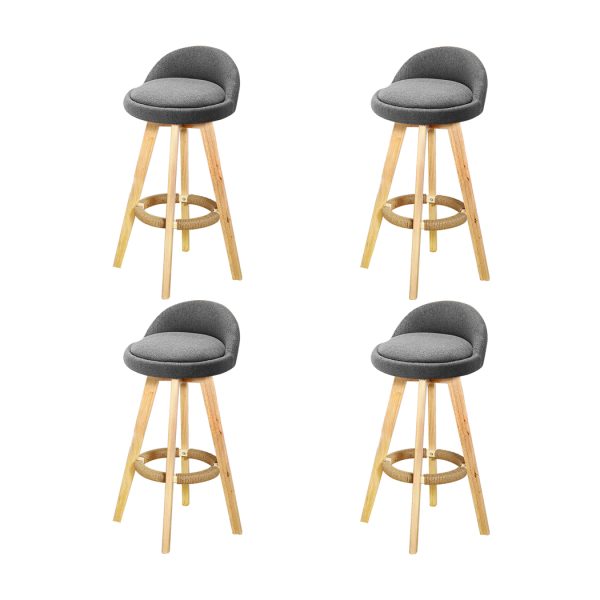 Fabric Swivel Bar Stool Kitchen Stool Dining Chair Barstools