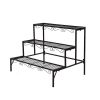 Plant Stand 3 Tier Rectangle Metal Flower Pot Planter Corner Shelf