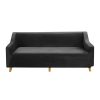 Sofa Cover Couch High Stretch Super Soft Plush Protector Slipcover – Black, 1 Seater