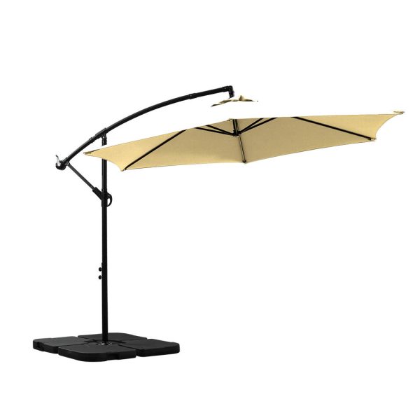 3M Outdoor Umbrella Cantilever Base Stand Cover Garden Patio Beach Umbrellas