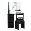 Dressing Table Stool Mirror Jewellery Organiser Makeup Cabinet 5 Drawers
