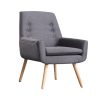 2x Upholstered Fabric Dining Chair Kitchen Wooden Modern Cafe Chairs