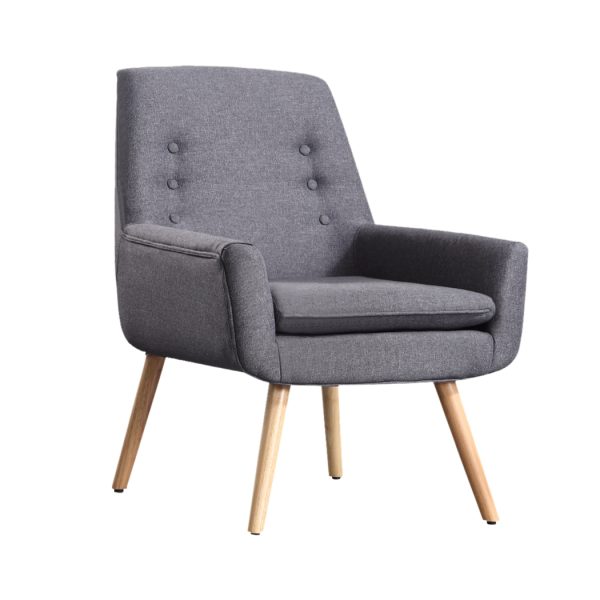 2x Upholstered Fabric Dining Chair Kitchen Wooden Modern Cafe Chairs