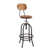 Industrial Bar Stools Kitchen Stool Wooden Barstools Swivel Vintage