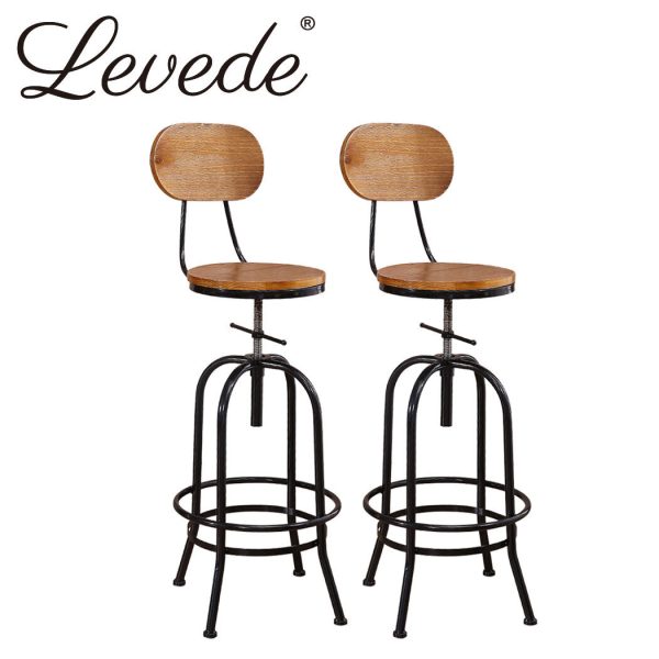 Industrial Bar Stools Kitchen Stool Wooden Barstools Swivel Vintage