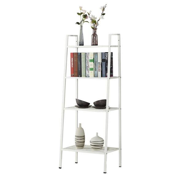 4 Tier Ladder Shelf Unit Bookshelf Bookcase Book Storage Display Rack Stand