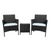 Outdoor Furniture Set Patio Garden 3 Pcs Chair Table Rattan Wicker Cushion Seat