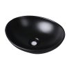 Wash Basin Oval Ceramic Hand Bowl Bathroom Sink Vanity Above Counter Black