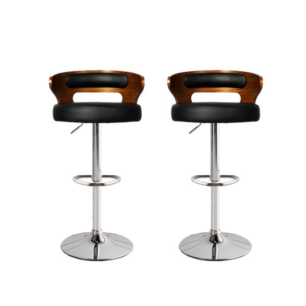 1x Bar Stools Kitchen Gas Lift Wooden Beech Stool Chair Swivel Barstools