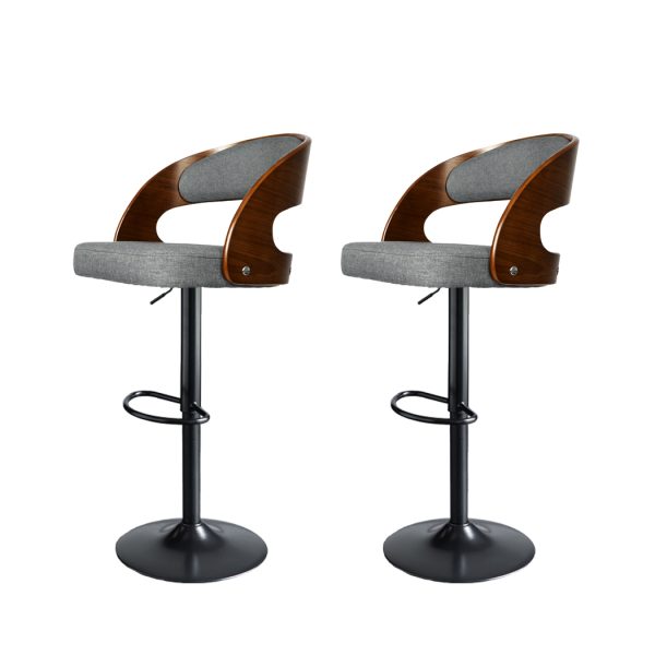 1x Bar Stools Kitchen Gas Lift Wooden Beech Stool Chair Swivel Barstools