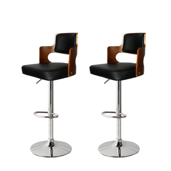 1x Bar Stools Kitchen Gas Lift Wooden Beech Stool Chair Swivel Barstools