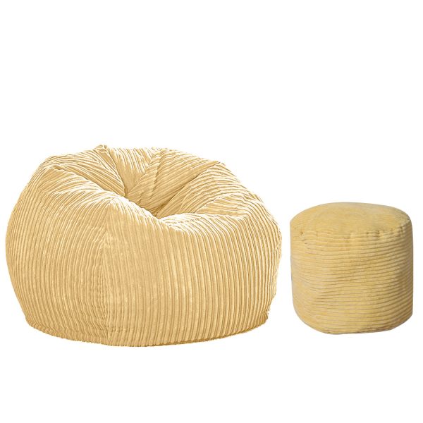 Bean Bag Chair Cover Home Game Seat Lazy Sofa Cover Large With Foot Stool