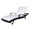 Outdoor Sun Lounger Furniture Wicker Lounge Garden Patio Bed Cushion Pool