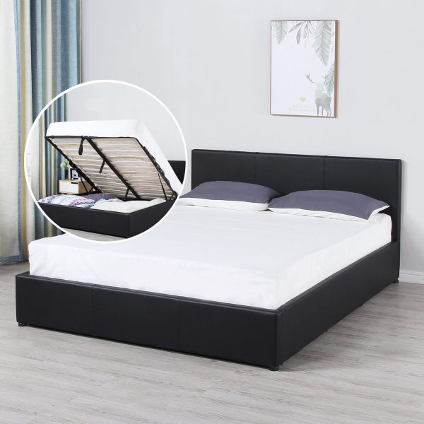 Kelly Luxury Gas Lift Bed Frame w/ Headboard