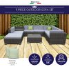 Milano Outdoor 9 Piece Rattan Sofa Set – Black Coating & Grey Seats