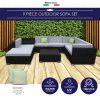 Milano Outdoor 9 Piece Rattan Sofa Set – Black Coating & Grey Seats