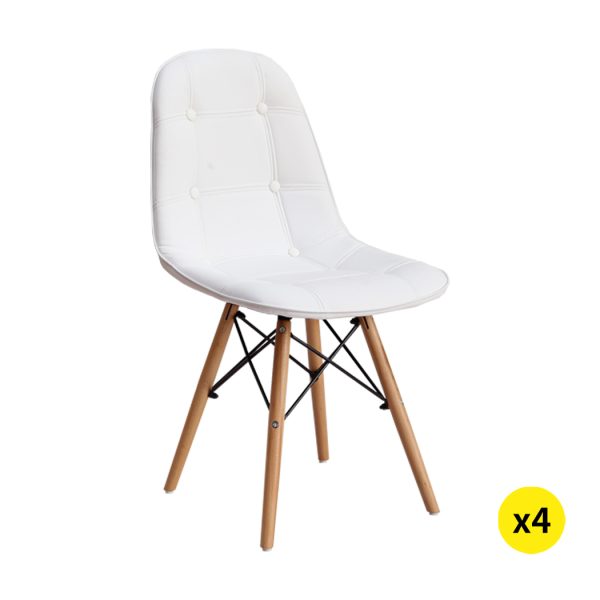 Retro Replica PU Leather Dining Chair Office Cafe Lounge Chairs