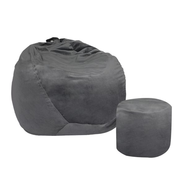 Bean Bag Chair Cover Home Game Seat Lazy Sofa Cover Large With Foot Stool