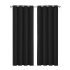 2x Blockout Curtains Panels 3 Layers Eyelet Room Darkening – 132 x 160 cm, Grey