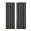 2x Blockout Curtains Panels 3 Layers Eyelet Room Darkening – 132 x 160 cm, Grey